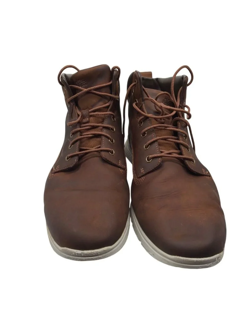 Timberland Mens Brown Leather Lace-Up Ankle Boots Size 10M